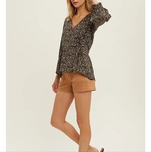 3/$20 Wishlist Appareal Black Floral Top